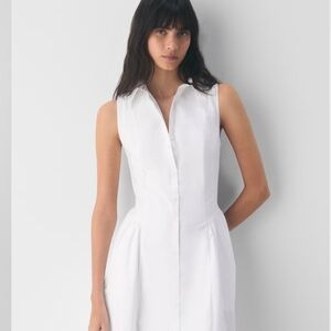 Aritzia Elegant White Sleeveless Dress